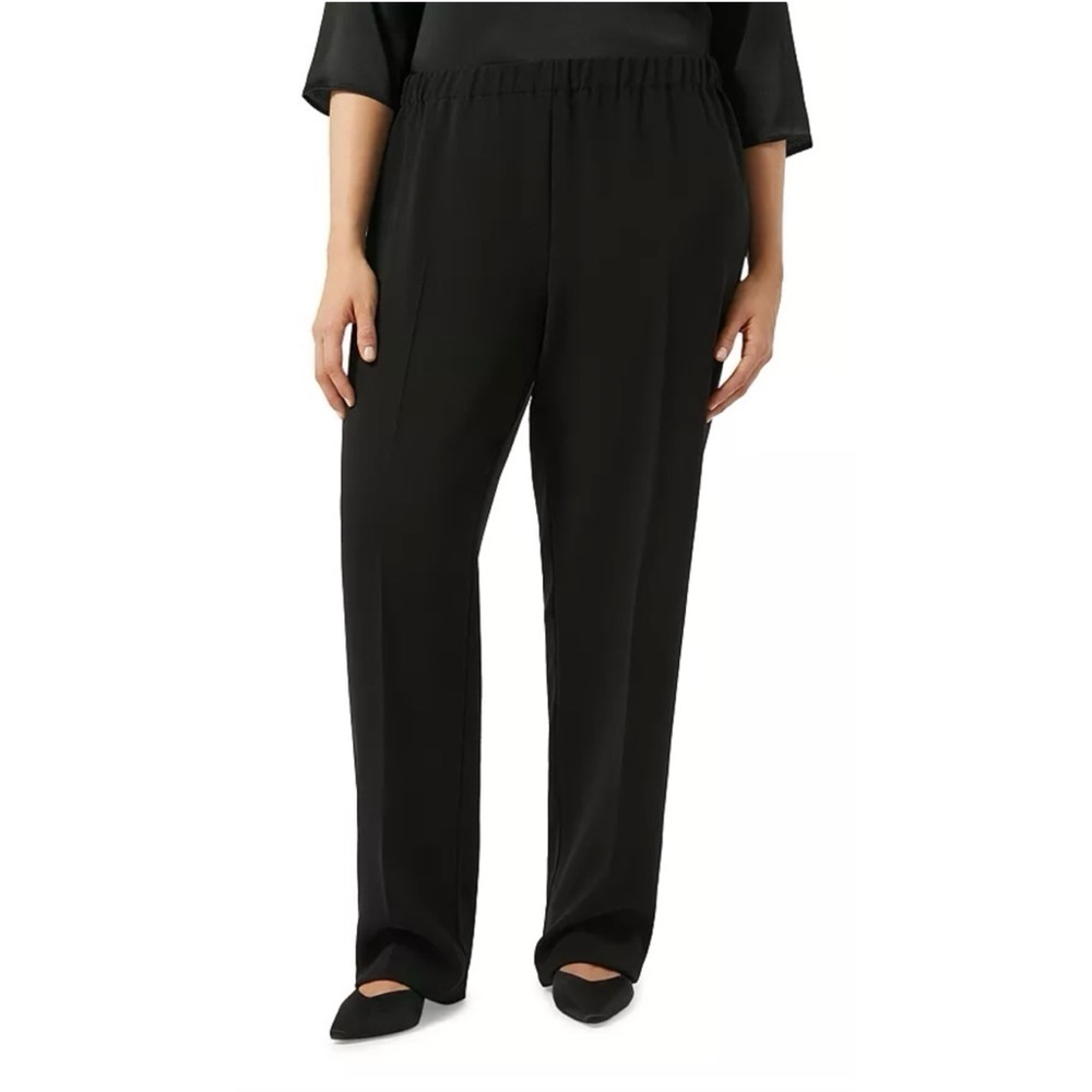 Marina Rinaldi Women's Black Rame Straight Leg Long Pants 20 NWT new business